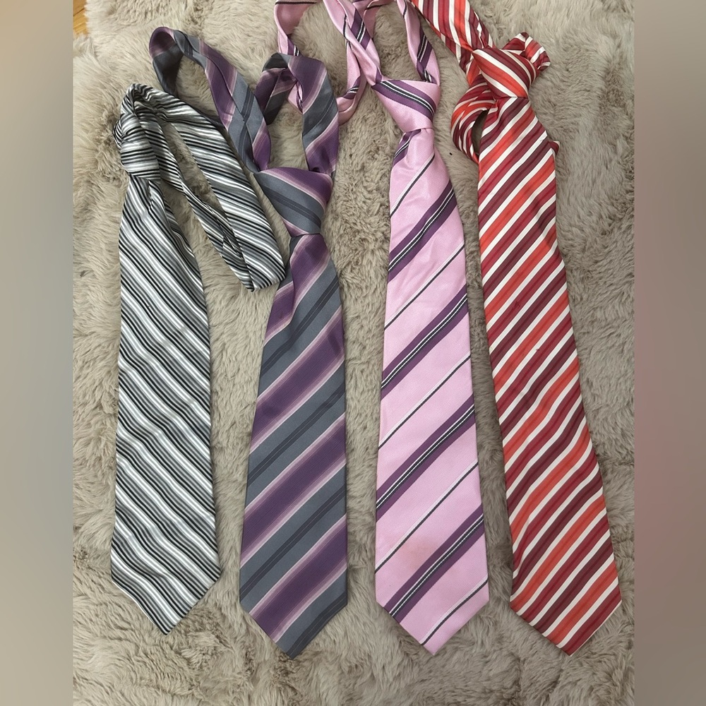 Pink, purple , red, black & white ties for 9 dollars
